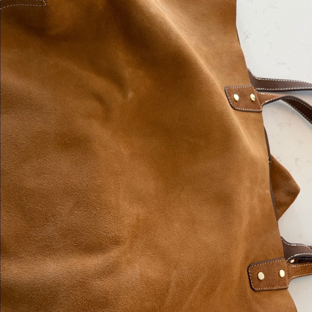 J McLaughlin Brown Suede Tote Bag with Pouch - Picture 6 of 12